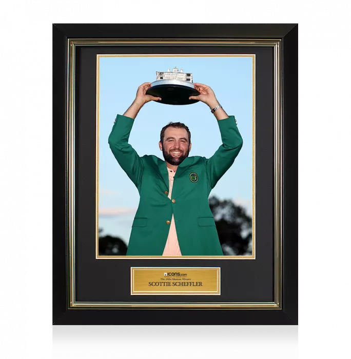 UNSIGNED Scottie Scheffler Masters Trophy Framed Photo - The 2024 Masters Winner