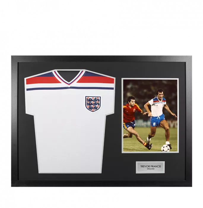 UNSIGNED Trevor Francis England Shirt In Tribute Frame