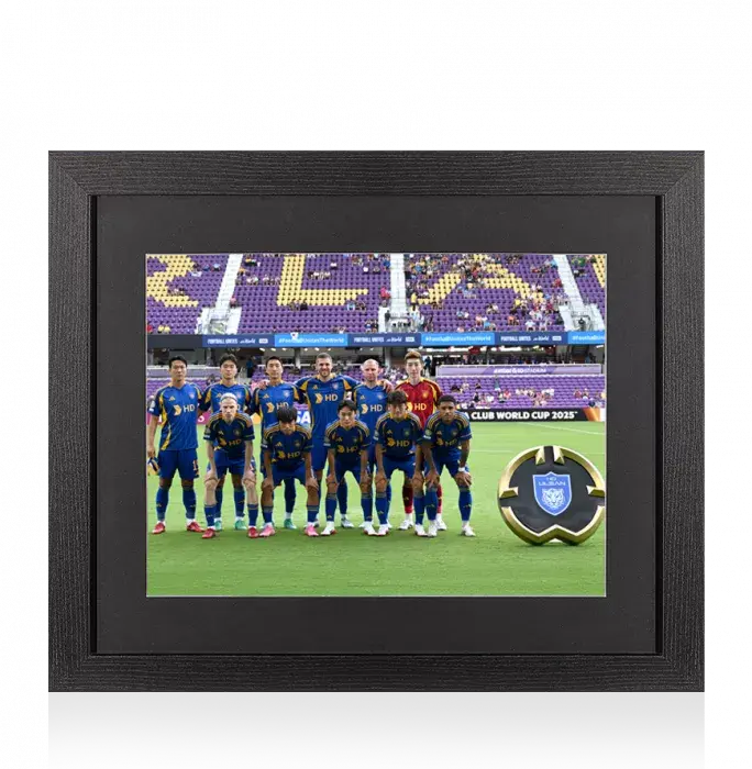 UNSIGNED Ulsan HD Photo In Black Wooden Frame: 2025 FIFA Club World Cup Squad