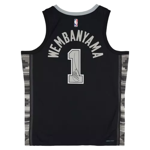 Victor Wembanyama Signed And Framed San Antonio Spurs Black Jordan Brand Statement Edition Swingman Jersey
