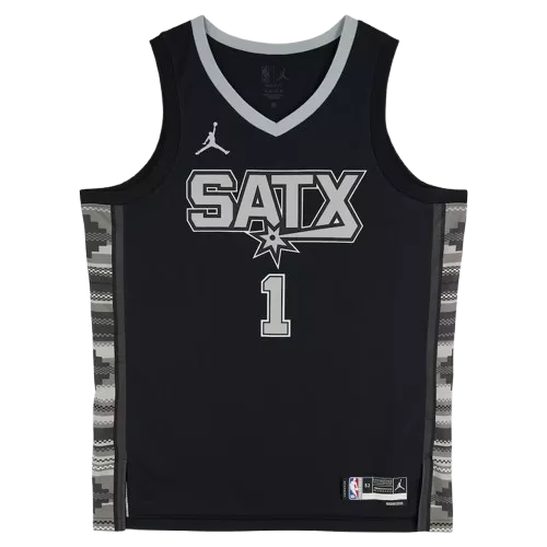 Victor Wembanyama Signed And Framed San Antonio Spurs Black Jordan Brand Statement Edition Swingman Jersey