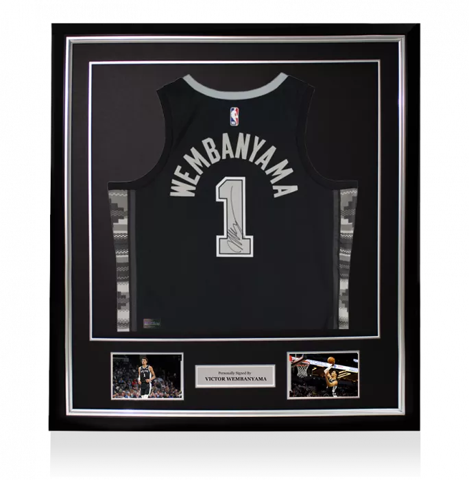 Victor Wembanyama Signed and Framed San Antonio Spurs Black Jordan Brand Statement Edition Swingman Jersey