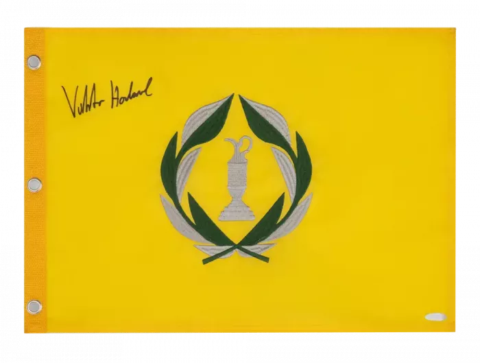 Viktor Hovland Signed 2023 Memorial Tournament Pin Flag