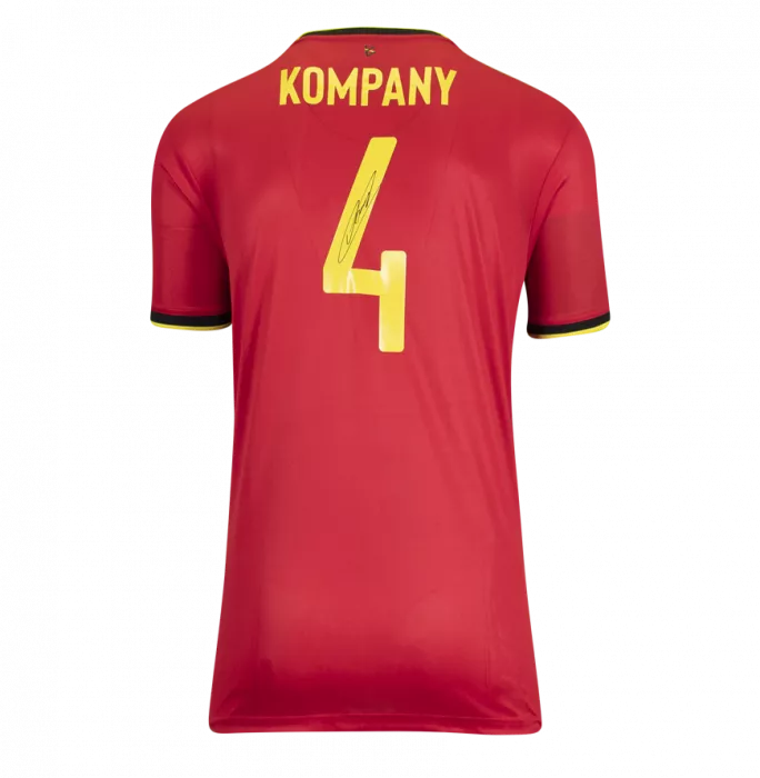 Vincent Kompany Back Signed Belgium 2020-21 Home Shirt In Classic Frame