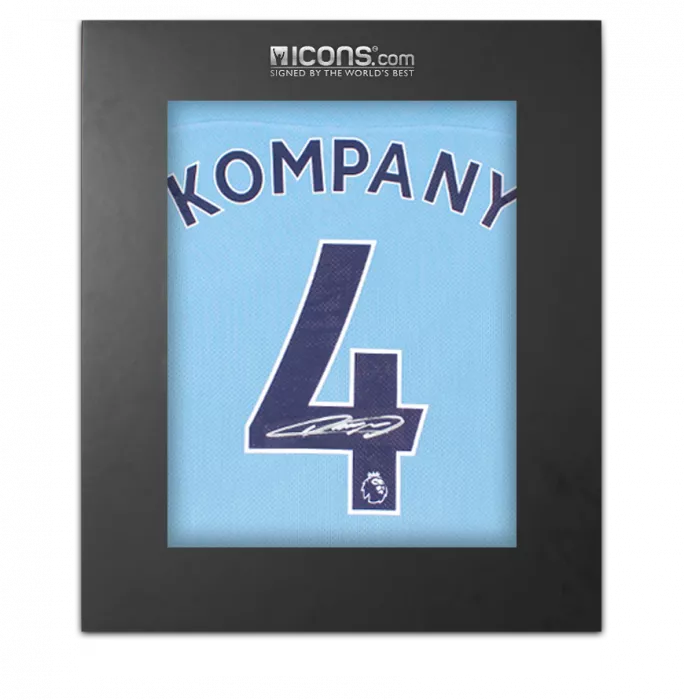 Vincent Kompany Back Signed Manchester City 2020-21 Home Shirt In Deluxe Packaging