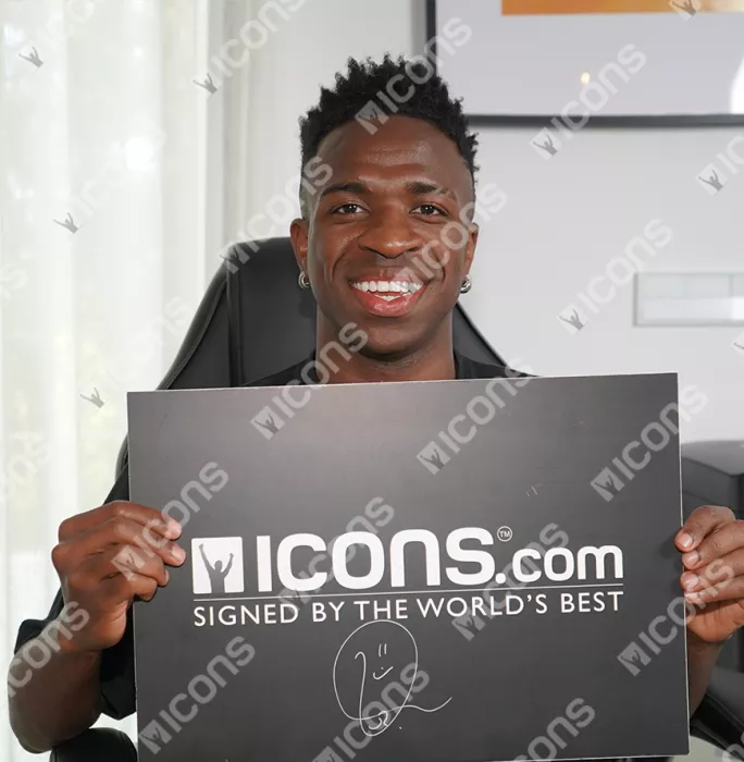 Vinicius Jr Back Signed Real Madrid 2022-23 Home Shirt In Hero Frame: Option 1