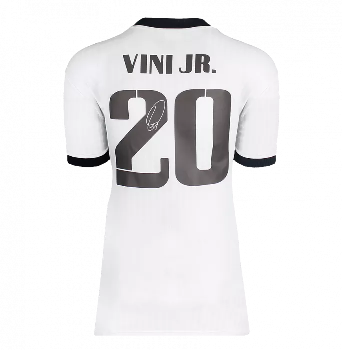 Vinicius Jr Back Signed Real Madrid Icon Shirt In Hero Frame: Option 1