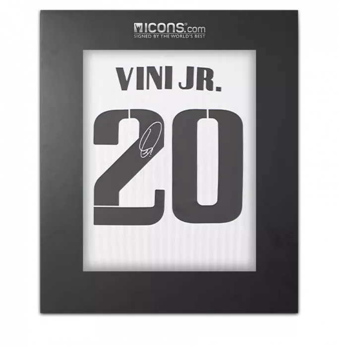 Vinicius Jr Back Signed Real Madrid Icon Shirt In Deluxe Packaging