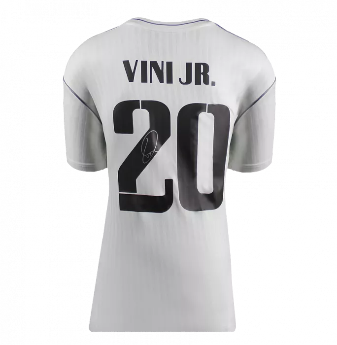 Vinicius Jr Back Signed Real Madrid Modern Home Shirt In Hero Frame: Option 1