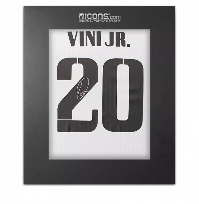Vinicius Jr Back Signed Real Madrid Modern Home Shirt In Deluxe Packaging