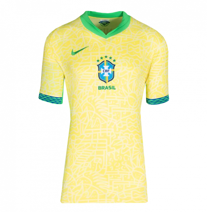 Vinicius Jr Official 2026 FIFA World Cup™ Back Signed And Hero Framed Brazil 2024 Home Shirt With Fan Style Numbers