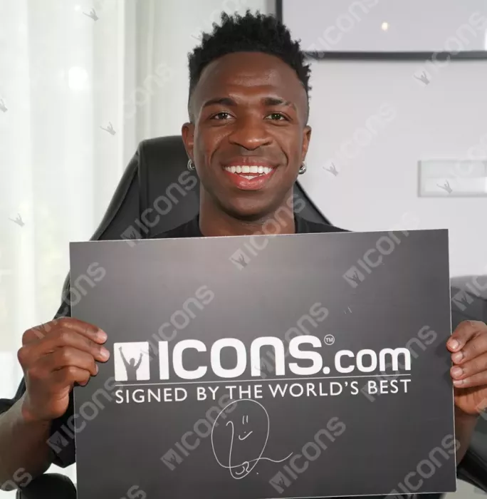 Vinicius Jr Official FIFA World Cup™ Back Signed And Framed Brazil 2024 Home Shirt With Fan Style Numbers