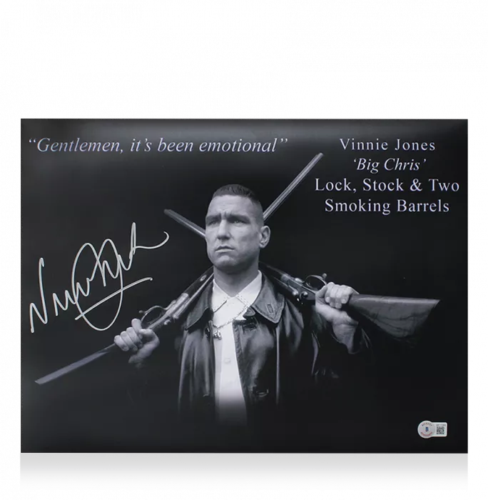 Vinnie Jones Signed Photo In Black Wooden Frame: Lock Stock And Two Smoking Barrels