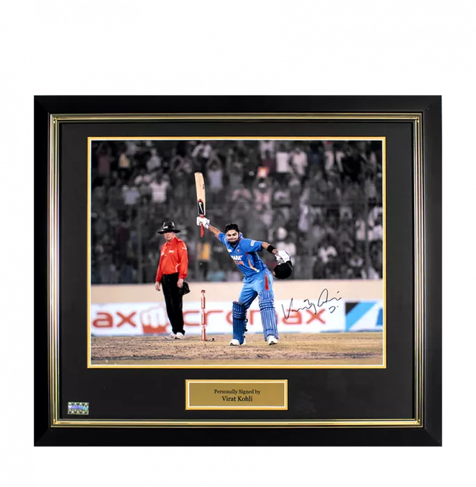 Virat Kohli Signed And Framed India Photo: Cricket Legend