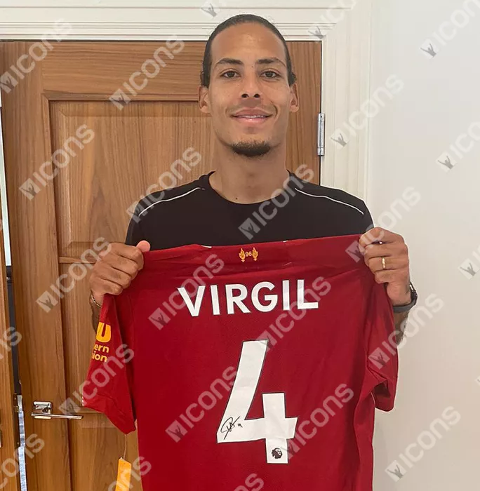 Virgil Van Dijk Back Signed Liverpool 2019-20 Home Shirt In Hero Frame: Option 1