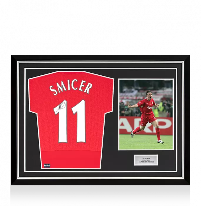 Vladimir Smicer Back Signed Liverpool 2005 Home Shirt In Hero Frame: Opiton 1