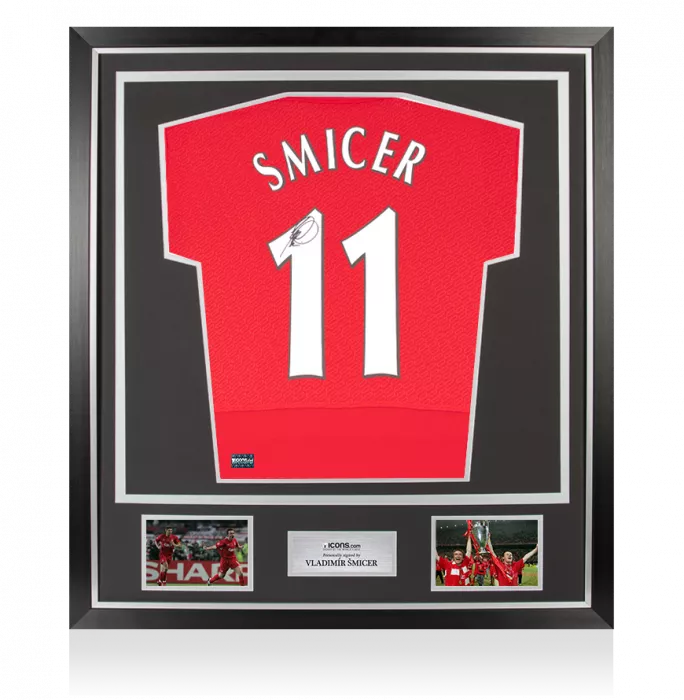 Vladimir Smicer Back Signed Liverpool 2005 Home Shirt In Classic Frame