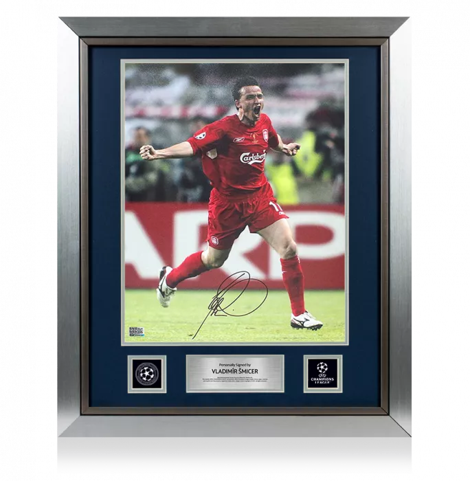 Vladimir Smicer Official UEFA Champions League Signed And Framed Liverpool Photo: 2005 UEFA Champions League Winner
