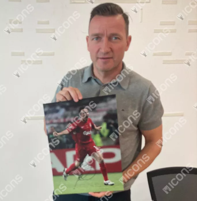 Vladimir Smicer Signed Liverpool Photo In Black Wooden Frame: 2005 UEFA Champions League Winner