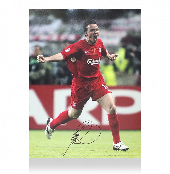 Vladimir Smicer Signed Liverpool Photo In Black Wooden Frame: 2005 UEFA Champions League Winner