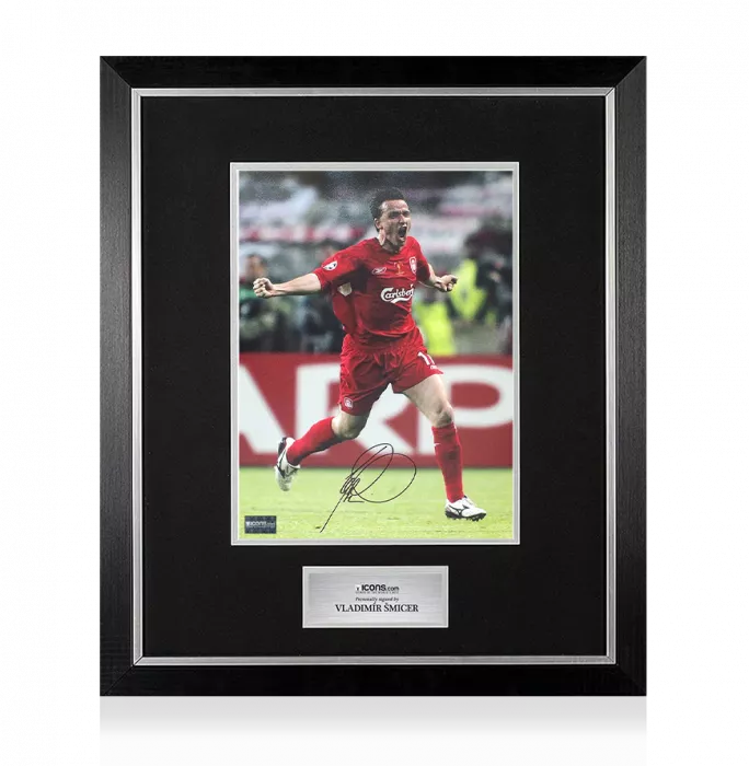 Vladimir Smicer Signed Liverpool Photo In Premium Photo Frame: 2005 UEFA Champions League Winner