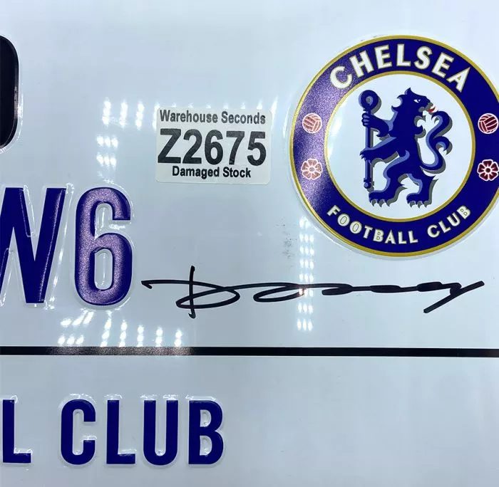 WAREHOUSE SECONDS Didier Drogba Signed Stamford Bridge Roadsign GRADE A