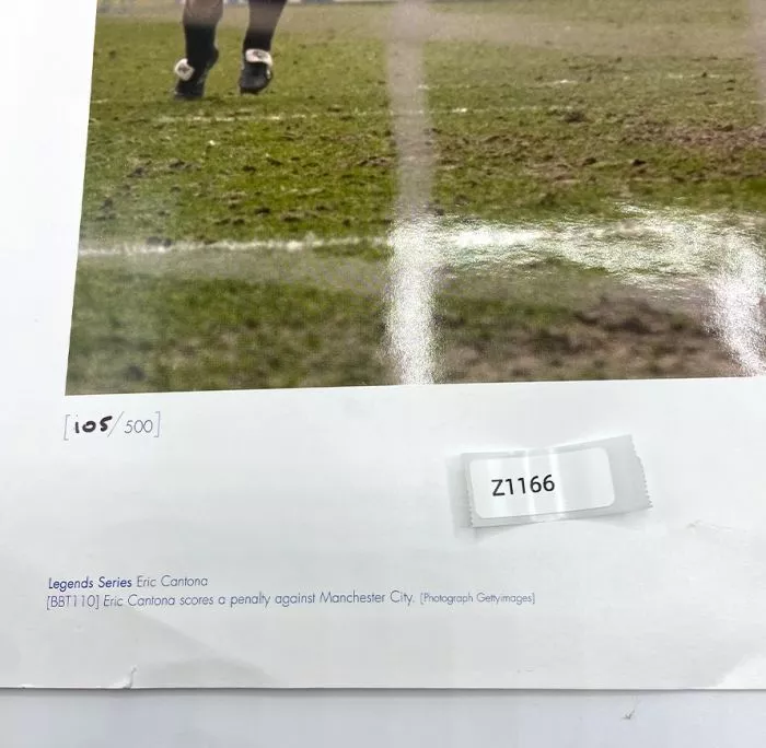 WAREHOUSE SECONDS Eric Cantona Signed Print - Penalty Vs Manchester City - Grade B