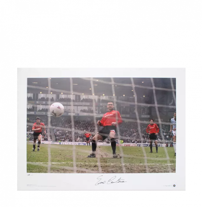 WAREHOUSE SECONDS Eric Cantona Signed Print - Penalty Vs Manchester City - Grade B