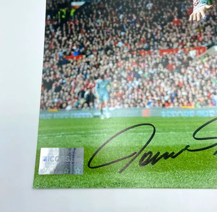 WAREHOUSE SECONDS Fernando Torres Signed Liverpool FC Photo: Goal Vs Manchester United - Grade B