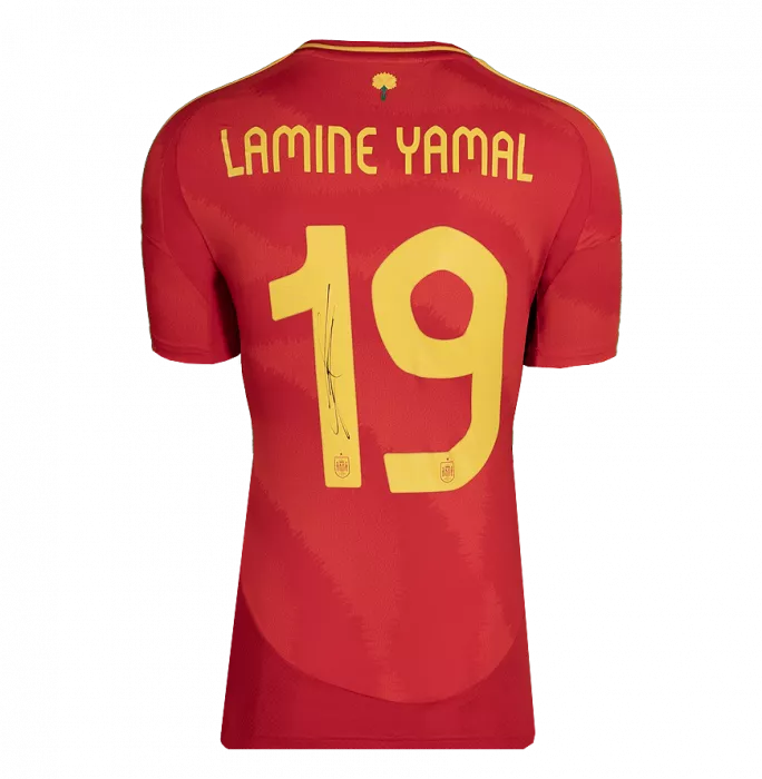 WAREHOUSE SECONDS Lamine Yamal Back Signed Spain 2024 Home Shirt - Grade C
