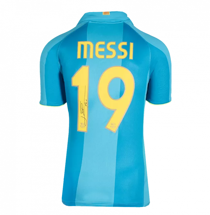 WAREHOUSE SECONDS Lionel Messi Back Signed FC Barcelona 2007-09 Away Shirt - Grade C