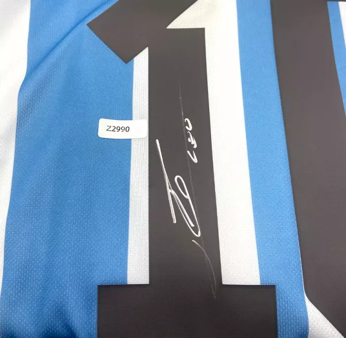WAREHOUSE SECONDS Lionel Messi Official Back Signed 3 Star Argentina 2022-23 Home Shirt With Fan Style Numbers - Grade B