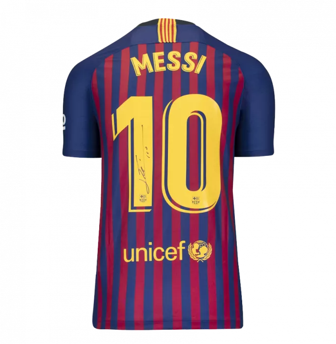 WAREHOUSE SECONDS Lionel Messi Official Back Signed FC Barcelona 2018-19 Home Shirt - Grade D