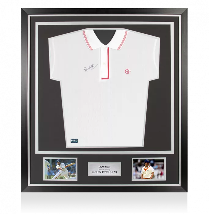 WAREHOUSE SECONDS Sachin Tendulkar Front Signed ST Cricket Shirt In Classic Frame – 2