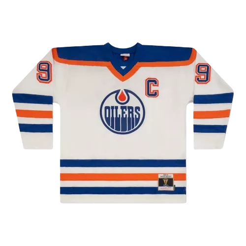 Wayne Gretzky Signed Vintage Throwback White Mitchell & Ness 1986-1987 Edmonton Oilers Jersey
