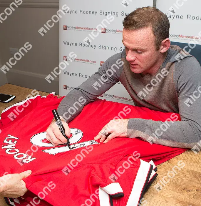 Wayne Rooney Back Signed And Framed Manchester United 2014-15 Home Shirt