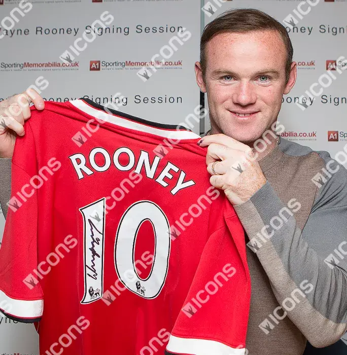 Wayne Rooney Back Signed And Framed Manchester United 2014-15 Home Shirt