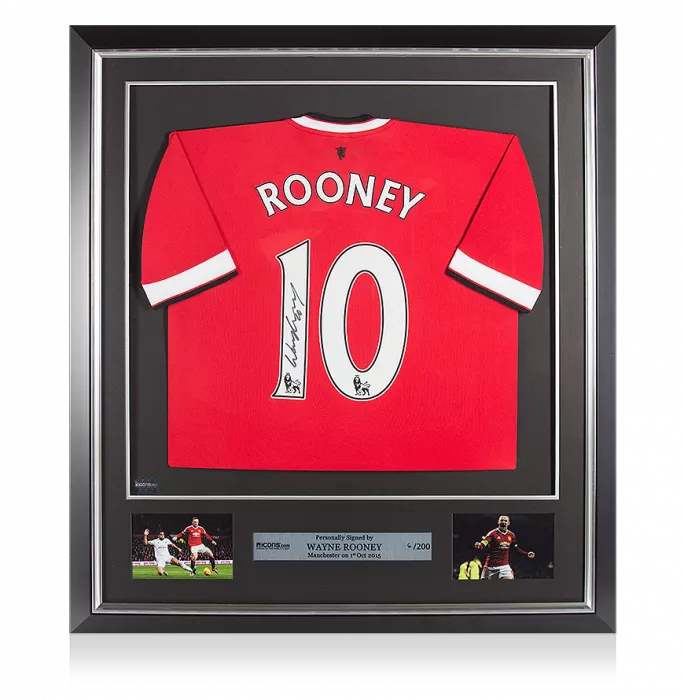 Wayne Rooney Back Signed And Framed Manchester United 2014-15 Home Shirt
