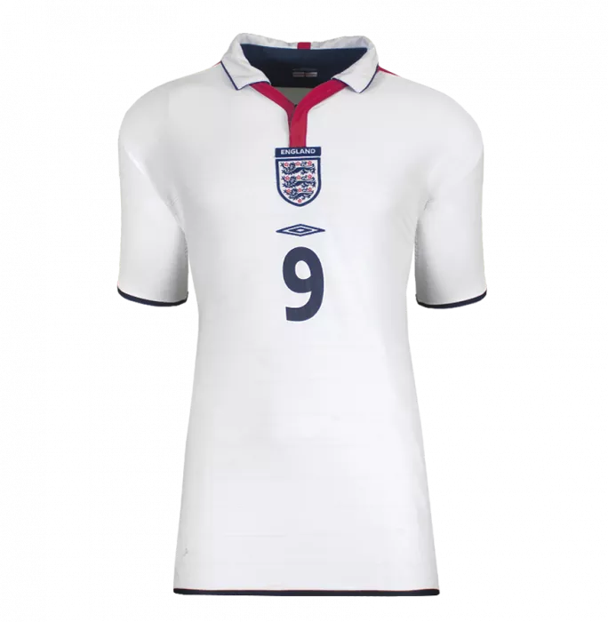 Wayne Rooney Back Signed England 2003-05 Home Shirt: Signed Under Number In Classic Frame