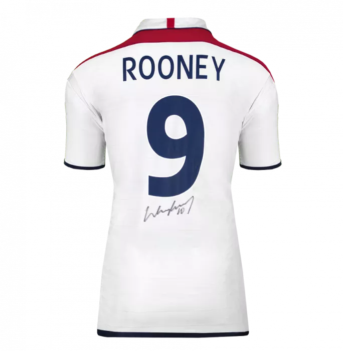 Wayne Rooney Back Signed England 2003-05 Home Shirt: Signed Under Number