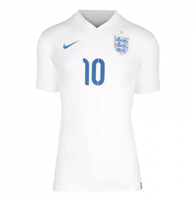 Wayne Rooney Back Signed England 2014-15 Home Shirt In Hero Frame: Option 1