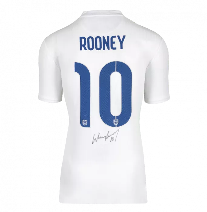 Wayne Rooney Back Signed England 2014-15 Home Shirt