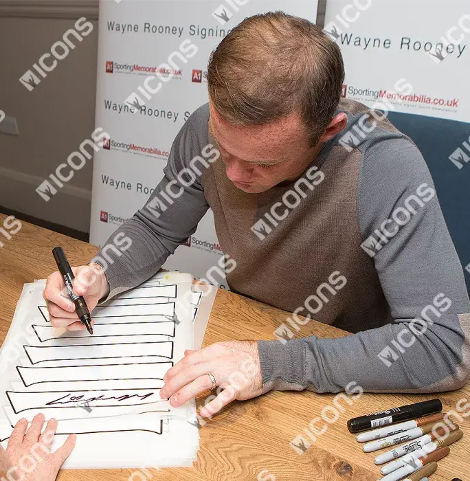 Wayne Rooney Back Signed Everton 2017-18 Home Shirt With Fan Style Numbers In Classic Frame