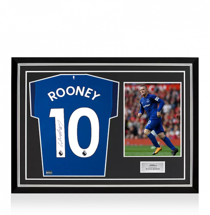 Wayne Rooney Back Signed Everton 2018-19 Home Shirt In Hero Frame: Option 1