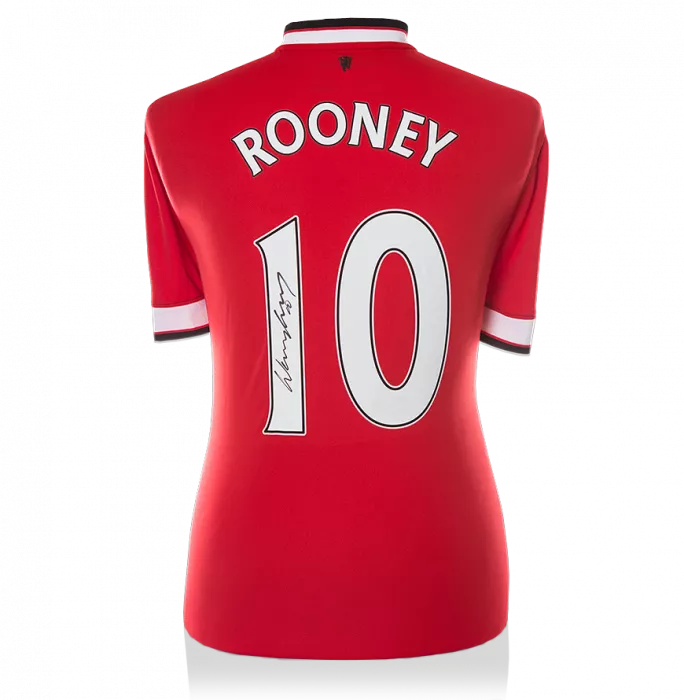 Wayne Rooney Back Signed Manchester United 2014-15 Shirt With Fan Style Numbers