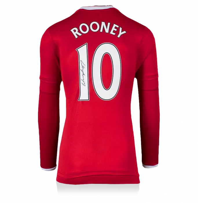 Wayne Rooney Back Signed Manchester United 2015-16 Home Shirt With Fan Style Numbers
