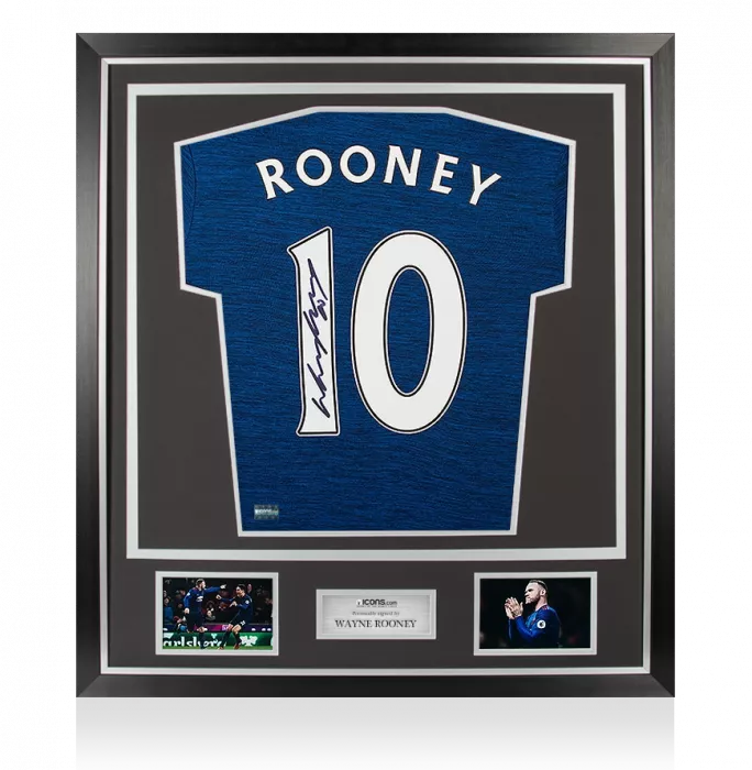 Wayne Rooney Back Signed Manchester United 2016-17 Third Shirt In Classic Frame