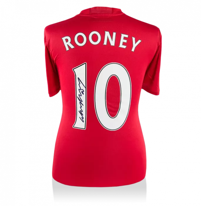 Wayne Rooney Back Signed Manchester United 2016-17 Home Shirt With Fan Style Numbers