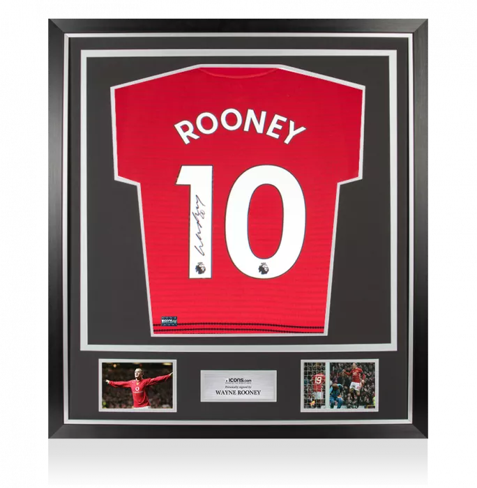 Wayne Rooney Back Signed Manchester United 2018-19 Home Shirt In Classic Frame