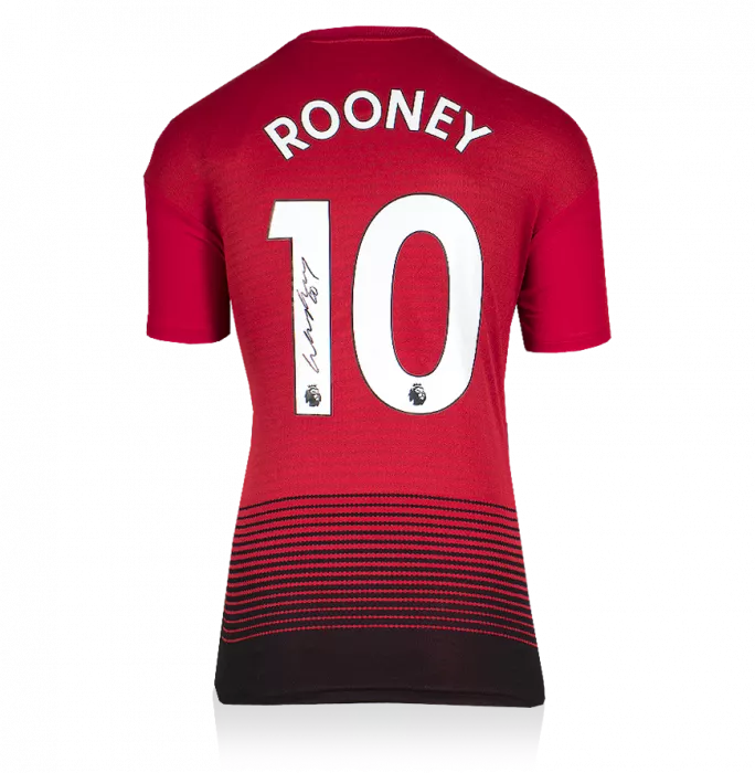 Wayne Rooney Back Signed Manchester United 2018-19 Home Shirt